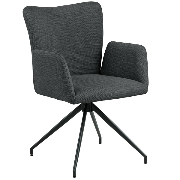 Krzesło Laura z podłokietnikami szary ciemny - ACTONA